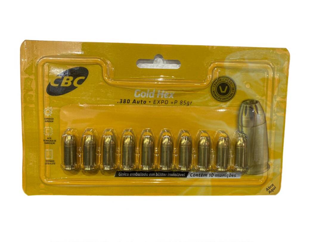 .380 GOLD HEX (ponta oca) blister com 10