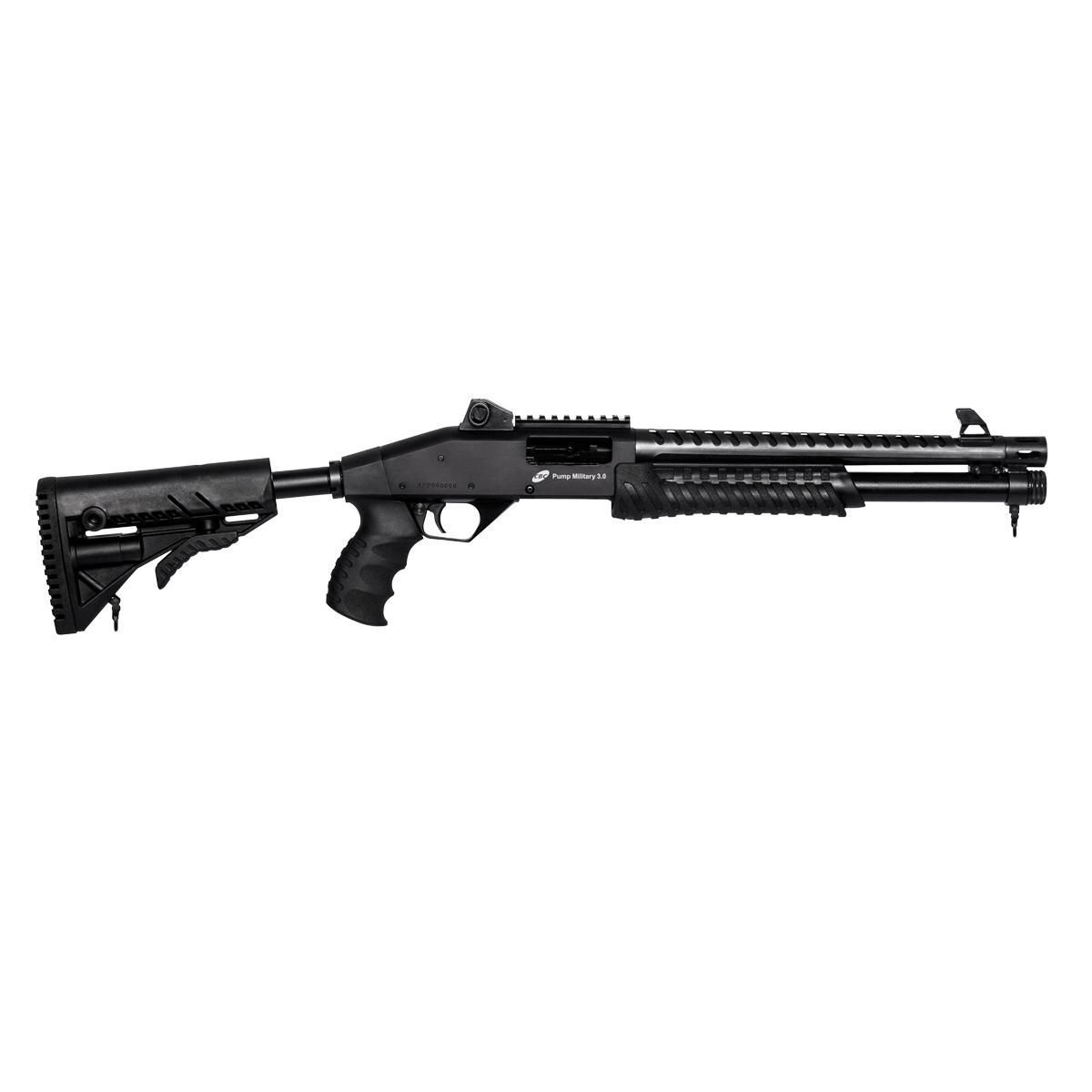 Espingarda CBC Military 3.0 Pump Cal. 12GA Cano 14″ – Coronha Retrátil Com Acessórios